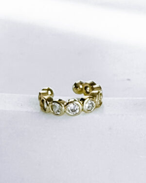 Gold-plated Stainless Steel Ear Cuff with Zircon - GG UNIQUE
