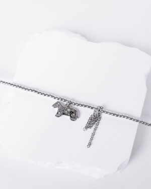 Hematite stone necklace with a horse pendant - GG UNIQUE